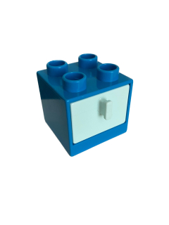 Lego Duplo skříňka s šuplíkem modromintová